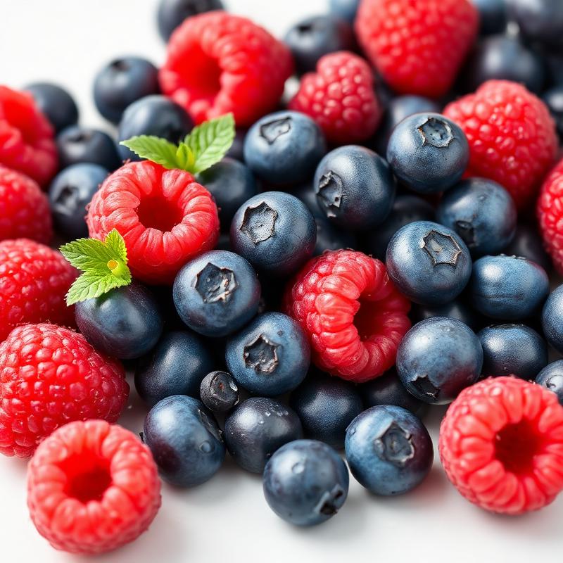 Fresh blueberries and strawberries